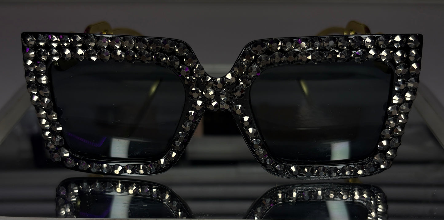 Black Rhinestone Glasses