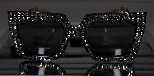 Black Rhinestone Glasses