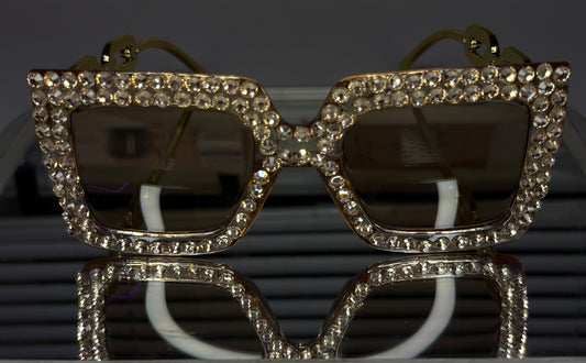 Brown Rhinestone Glasses