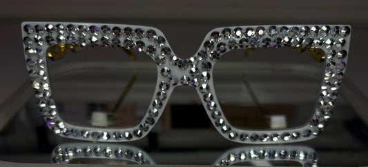 White Rhinestone Glasses